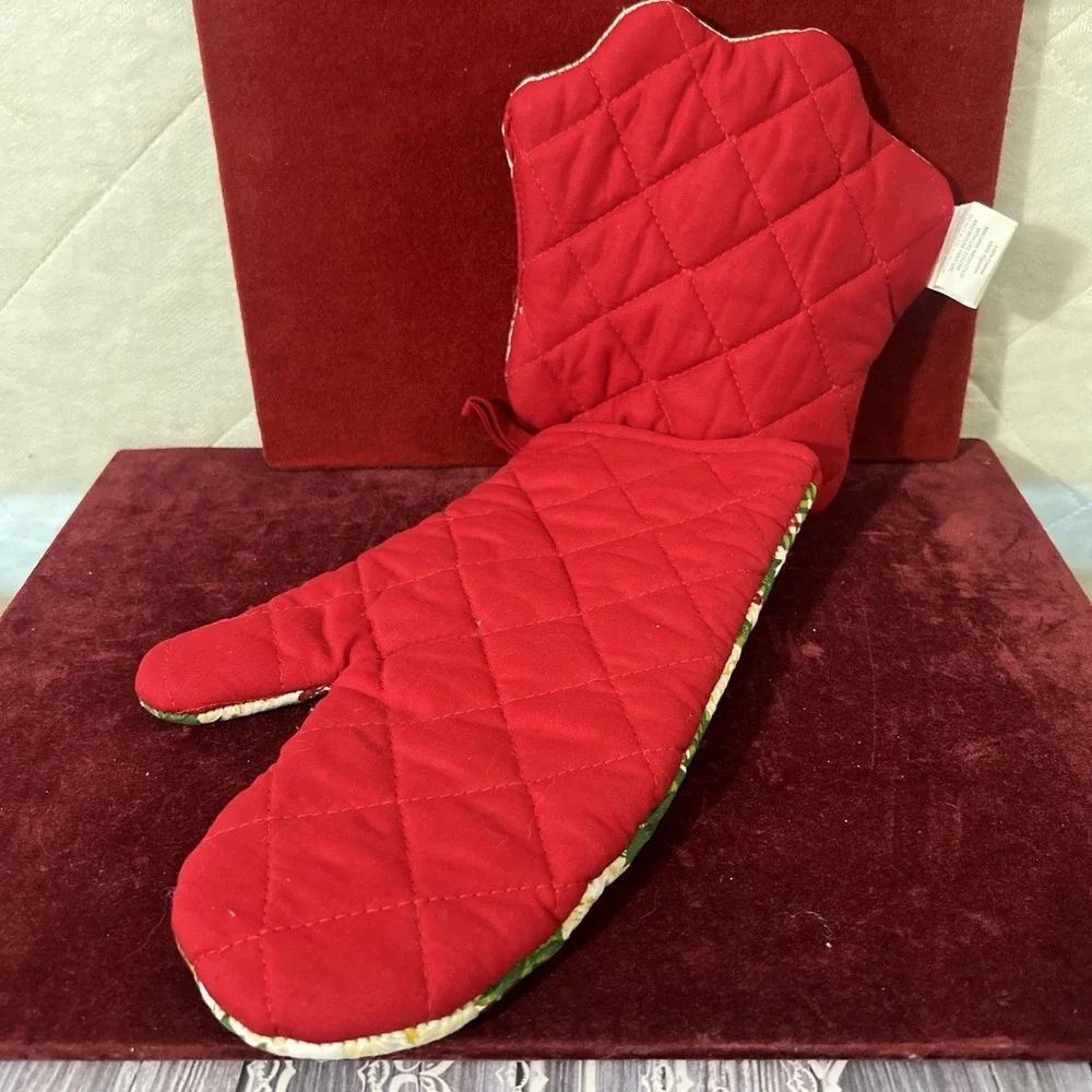 Holiday‎ Time Christmas POINTSETAS Oven Mitt & Hot Pad New